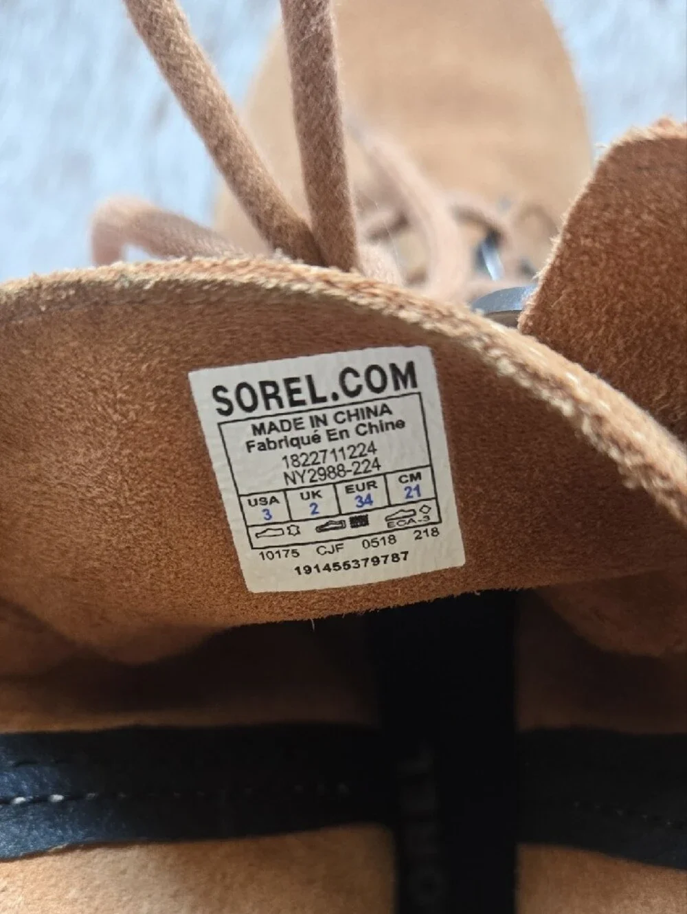 Sorel Kids Suede Lace-Up Ankle Boots - Tan